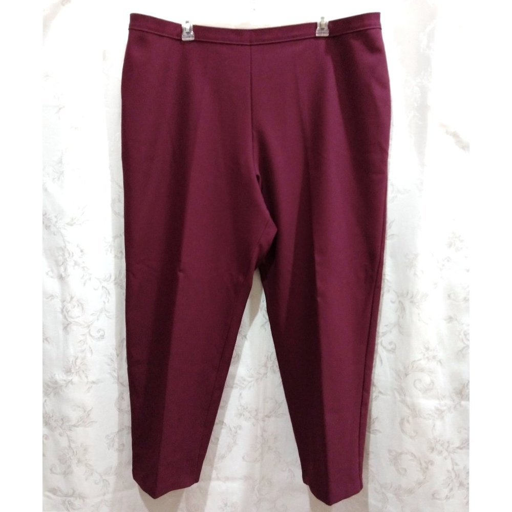 Vintage 90s High Rise Pull On Plum Pants 32W NWOT Stretch Gaberdine Bend Over